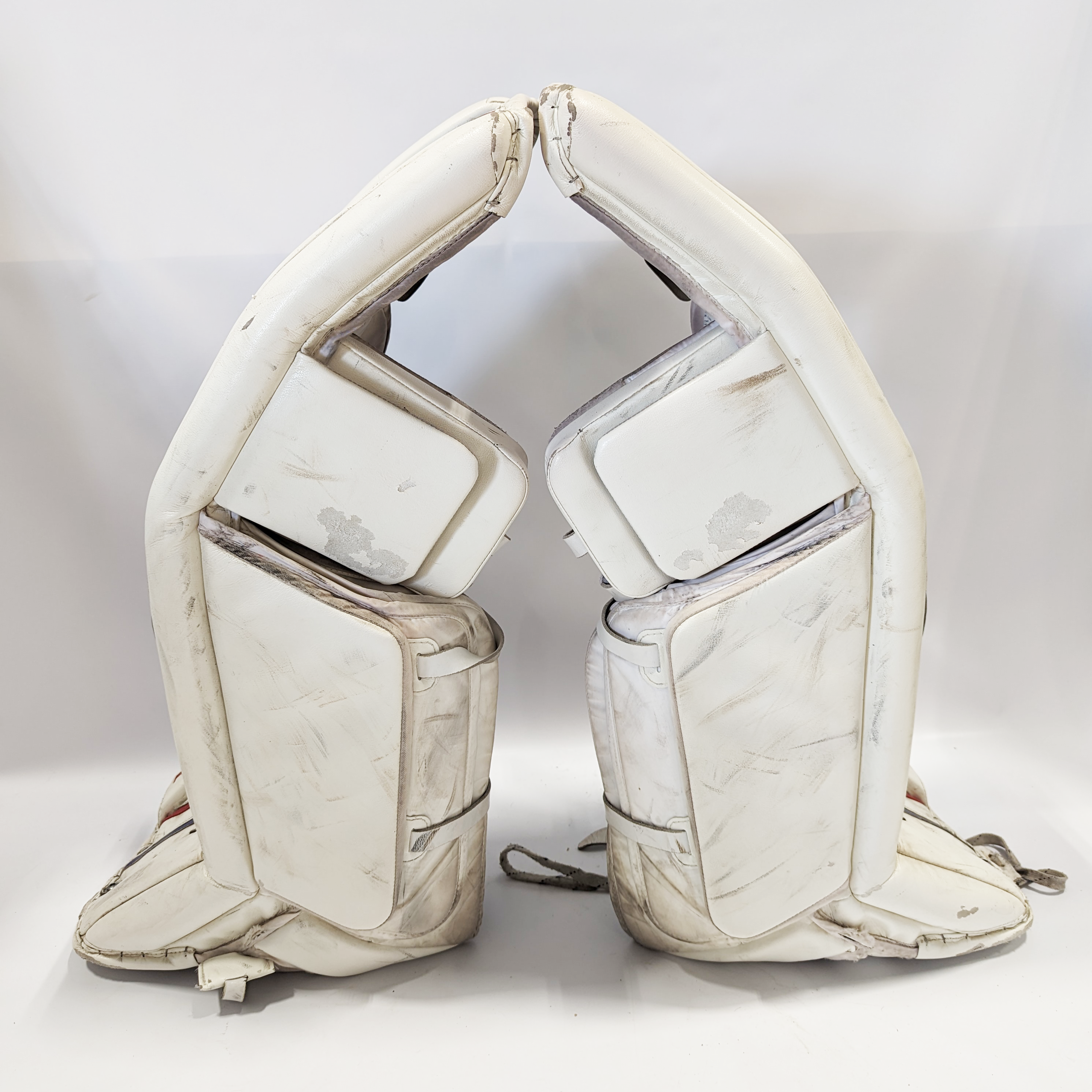 CCM Premier - Jambières de gardien de but Pro Stock d'occasion (blanc/rouge/bleu)